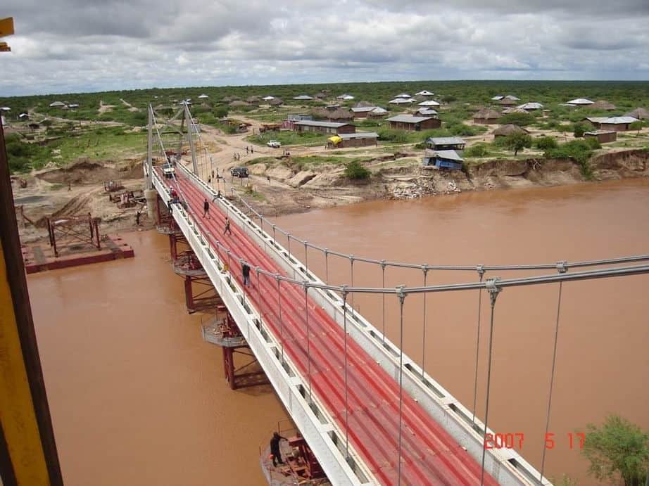 Construction view of Masalani Bridge Dorman Long Technology