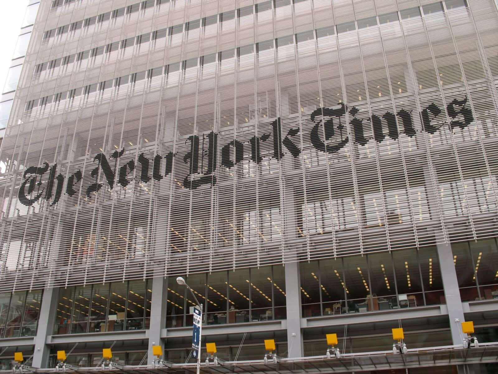 The New York Times Building facade