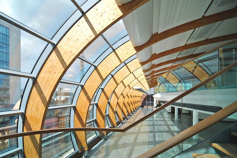 Elliptical Glulam Beams and Glass