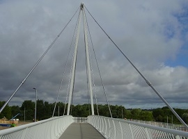 New Foot and Cycle Bridge Over A45 at Rushden Lakes Retail Development.